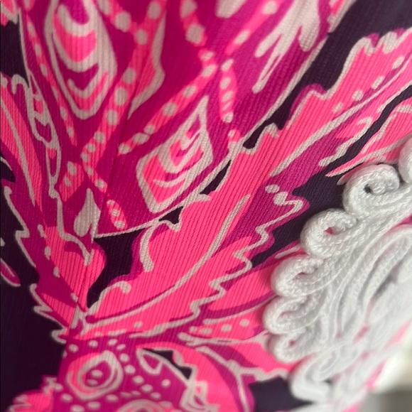 Lilly Pulitzer Gabby shift dress pink white navy Sleeveless Dress size 16 - Picture 4 of 8